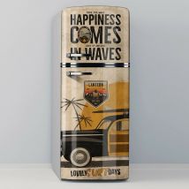 Mega Decor - Vinilo Adhesivo Decorativo para Nevera, Especial Libre De Burbujas, Happiness Comes In Waves, 70x200cm