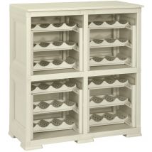 Tontarelli - 4 Estantería Omnimodus, almacenamiento modular con rejilla, 48 botellas, 79x42,5x85,5 cm - Gris angora