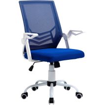 Vinsetto - Chaise de bureau ergonomique support lombaires hauteur réglable pivotante 360° accoudoirs relevables polyester maille bleu