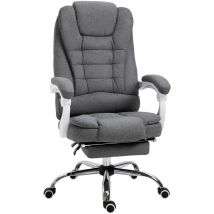 Vinsetto Computer Office Chair Home Swivel Task Recliner w/ Footrest, Arm, Grey - Grey