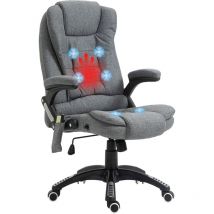 Vinsetto - Office Chair w/ Heating Massage Points Relaxing Reclining Dark Grey