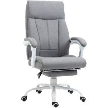 Vinsetto - Fabric Office Chair for Home with Arm, Foot Rest, Wheels, Grey