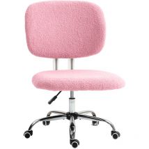 Vinsetto - Fluffy Home Office Chair with Adjustable Height, Armless, Pink