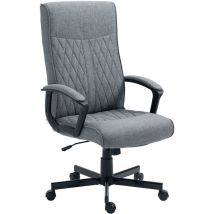 Vinsetto - High-Back Home Office Chair with Adjustable Height and Swivel Wheels - Dark Grey