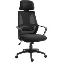 Vinsetto - Mesh Back Office Chair w/ Adjustable Height Padded Headrest Black