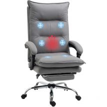 Vinsetto - Microfibre Vibration Massage Office Chair with Footrest, Heat, Grey
