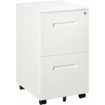 Vinsetto - Mobile File Cabinet Home Filing Furniture with Adjustable Partition, Lock White - White