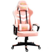 Vinsetto - Racing Gaming Chair w/ Lumbar Support, Headrest, Gamer Office Chair Pink - Pink