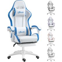 Vinsetto - Racing Style Gaming Chair with Reclining Function Footrest Blue