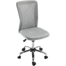 Vinsetto - Sedia Per Scrivania Ergonomica Senza Braccioli In Tessuto A Rete Grigio