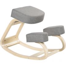 Vinsetto Sedia Inginocchiatoio Design Ergonomico con Cuscino Imbottito Grigia
