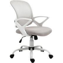 Vinsetto - Sedia Da Ufficio Grigia Girevole Ergonomico Con Altezza Goregolabile