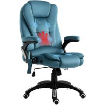 Vinsetto - silla de oficina giratoria con masaje de 6 puntos función basculante con calefacción altura ajustable respaldo reclinable y mando a