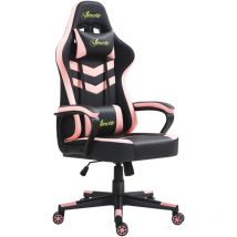 Vinsetto - Silla gaming silla gamer basculante con altura ajustable giratoria reposacabezas y lumbar desmontable silla de oficina estudio rosa
