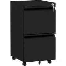Vinsetto - 2-Drawer Filing Cabinet w/ Adjustable Hanging Bar Lockable File Cabinet Black