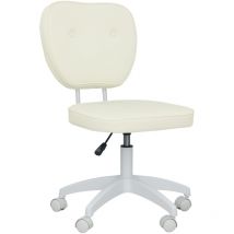 Vinsetto - Vanity Task Chair with Adjustable Height, Armless, Cream
