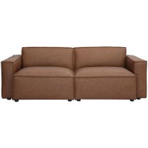 Vintage 3-sitzer Sofa Split Aus Modulierbarem Braunem Leder