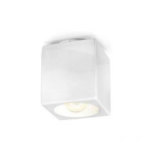 VINTAGE C987, Lumière de plafond en émail blanc, Ferroluce