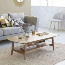 Couchtisch aus massivem Mindi-Holz 130 cm