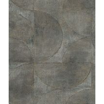 Noordwand - Papel Vintage Deluxe Graphic Circle Look verde metalizado