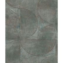 Noordwand - Papel pared Vintage Deluxe Graphic Circle Look gris marrón