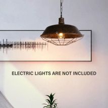 Pendelleuchte Vintage, Lampenschirm Aus Eisen, Hängelampe im Industrieller Stil, Retro Bronze Kronleuchter E27 Edison für Loft Esszimmer Schlafzimmer