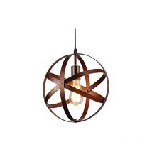 GOECO Vintage Industrielle LED Pendelleuchte Φ30cm Hängelampe Deckenlampe Industrial Kronleuchter Retro Metall Sphärische Lampe Deckenleuchte für