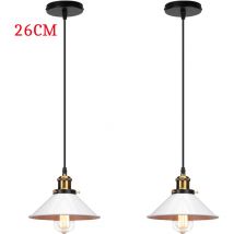 Axhup - Industrial Simple Hanging Light Antique Classic Chandelier Retro Pendant Light Ø26cm Vintage Nostalgia Ceiling Lamp Metal Iron Pendant Lamp