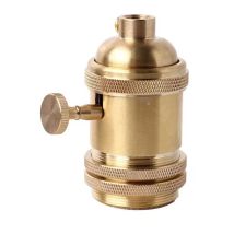 Vintage Support pour AmpouleE26 E27 Douille Culot de Lampe Avec Interrupteur en Cuivre Laiton Couleur Cuivre(dorée)