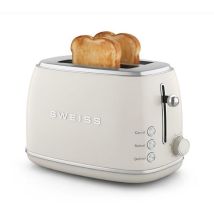 Vintage Toaster 2 Schlitze - Sweiss - Grs8 - 850 W - Einstellbarer Thermostat - Beige