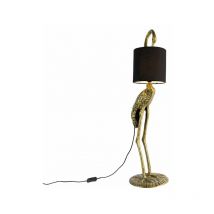 Animal-fl - Lampadaire avec Abat-Jour - 1 lumière - h 965 mm - Noir et Or - Rustique - éclairage intérieur - Salon i Chambre i Cuisine i Salle à