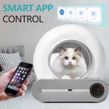 Litiere Chat Autonettoyante, Robot Nettoyeur Automatique de litière pour Chat avec Contrôle app, Chat Anti-pincement/Désodorisant ionique/Moniteur de