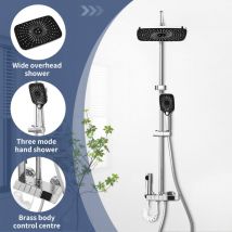 Vinteky - Système de Douche Colonne de Douche robinet de douche avec douche à effet pluie, Argent