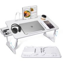 Vinteky - Table d'Ordinateur Pliable Table de Lit Pliable pour Ordinateur Portable Plateau de Lit pour pc Support Ordinateur Portable Lit Support