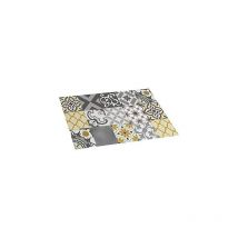 Croma Patch Vinyl Teppich grau-amber 45x75cm