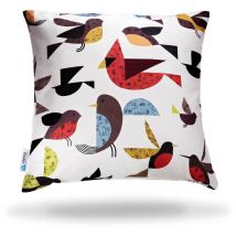 Dekokissen Kissenhülle Design Vögel 40x40 cm - Weiss - Etérea