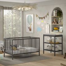 Meryl Letto trasformabile 70x140 e fasciatoio Antracite - Vipack