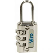 Kombination Vorhängeschloss - Nichelato 30x37 mm. - Viro