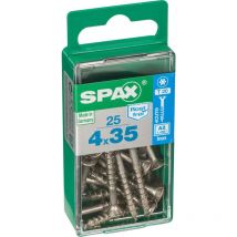 Lot de 25 vis inox tête fraisée torx Diam.4 mm x L.35 mm - Spax