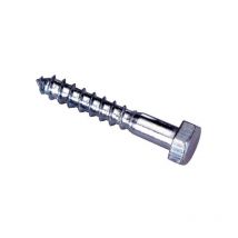 Vis à bois tête hexagonale acier zingué blanc partiellement filetées 12x70 mm, boîte de 50 vis