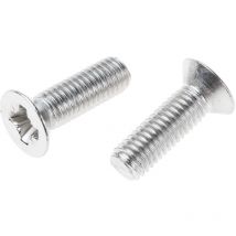 Vis à métaux Rs Pro M8 à tête Fraisée Pozidriv en Acier Inoxydable, 25mm ( Prix pour Sachet de 25 )