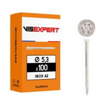 Vis terrasse - tête fraisée - Inox A2 ' ø 5,3 - tx 20