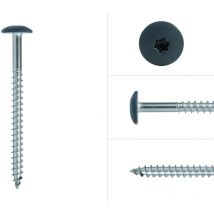 Vis à tête colorée en acier inoxydable anthracite 4.8 x 25 mm - Boîte de 100 pièces