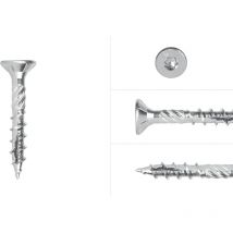 Vis aggloméré galvanisée 5 x 30 mm Torx 25 avec pointe anti-fendage - Boîte 200 pièces