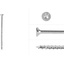 Vis aggloméré galvanisée 6 x 130 mm Torx 30 avec pointe anti-fendage - Boîte 100 pièces
