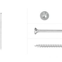 Vis aggloméré galvanisée 6 x 260 mm Torx 30 avec pointe anti-fendage - Boîte 100 pièces