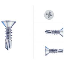 Vis autoforeuses avec pointe de forage 4.2 x 16 mm Galvanisées - 200 Pièces