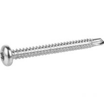 Viswood - Vis autoperceuses tête cylindrique empreinte Torx acier zingué blanc entièrement filetées, 4,2x38mm boîte de 500 pièces