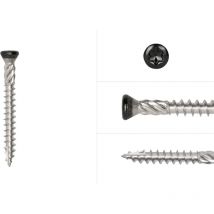 Vis bardage noire inox 4 x 35 mm Torx 15 avec pointe anti-fendage - Boîte 200 Pièces