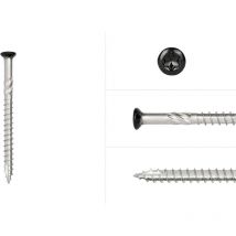 Vis bardage noire inox 5 x 60 mm Torx 25 avec pointe anti-fendage - Boîte 100 Pièces